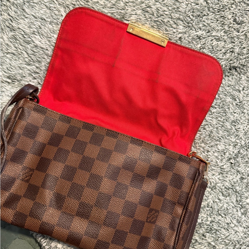 Louis Vuitton Brown and Red Crossbody Bag